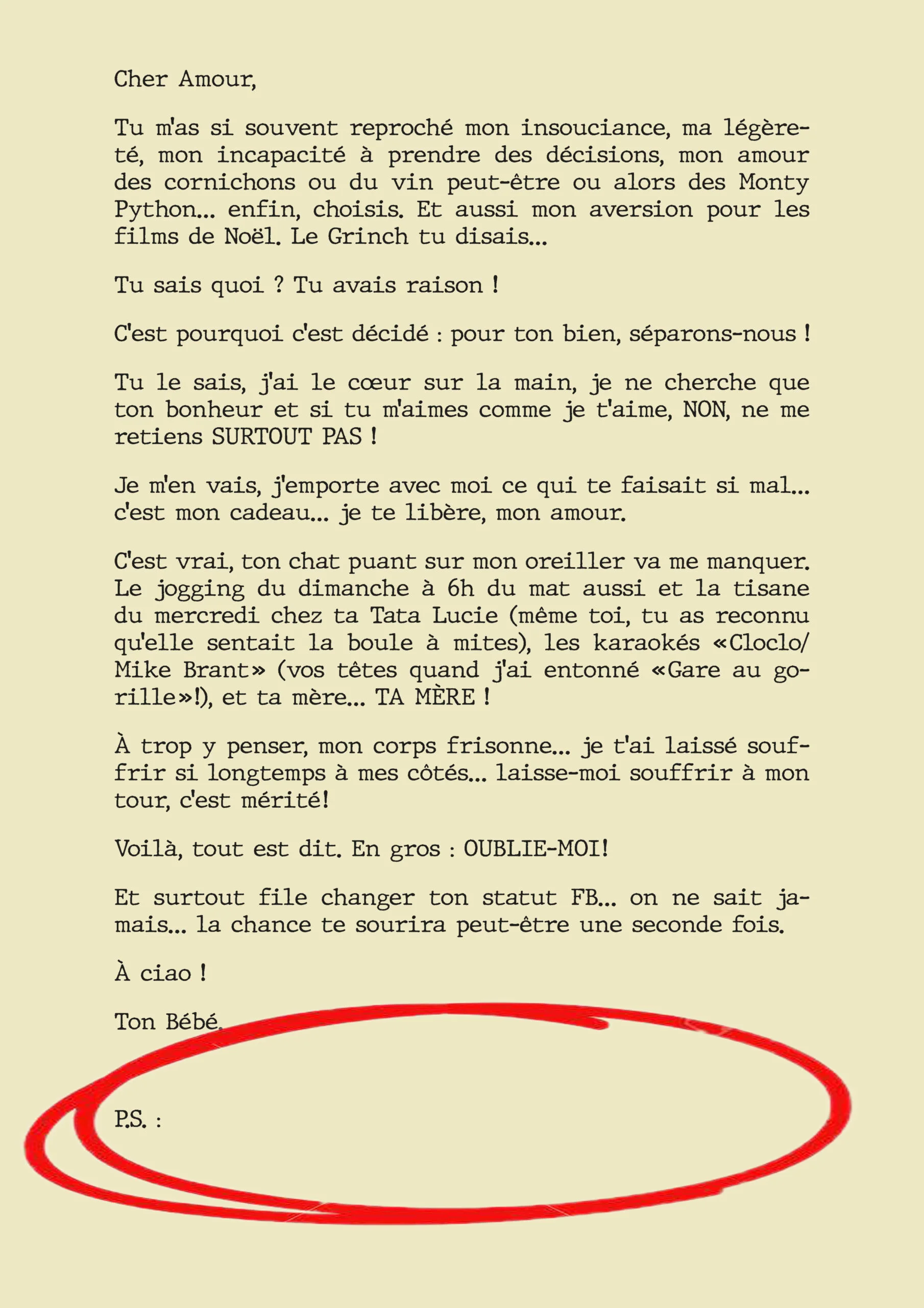 lettre post-scriptum